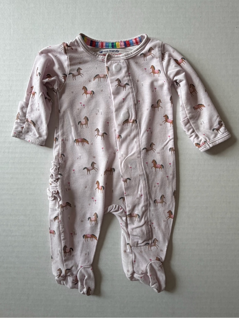 Magnetic Me Preemie Horse Print Magnetic Footie Pajamas